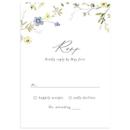 Dainty Wildflowers Wedding Response Cards Baby Blue Signature Standard