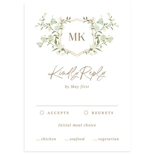 Fairytale Wildflower Crest Wedding Response Cards Sage Signature Standard
