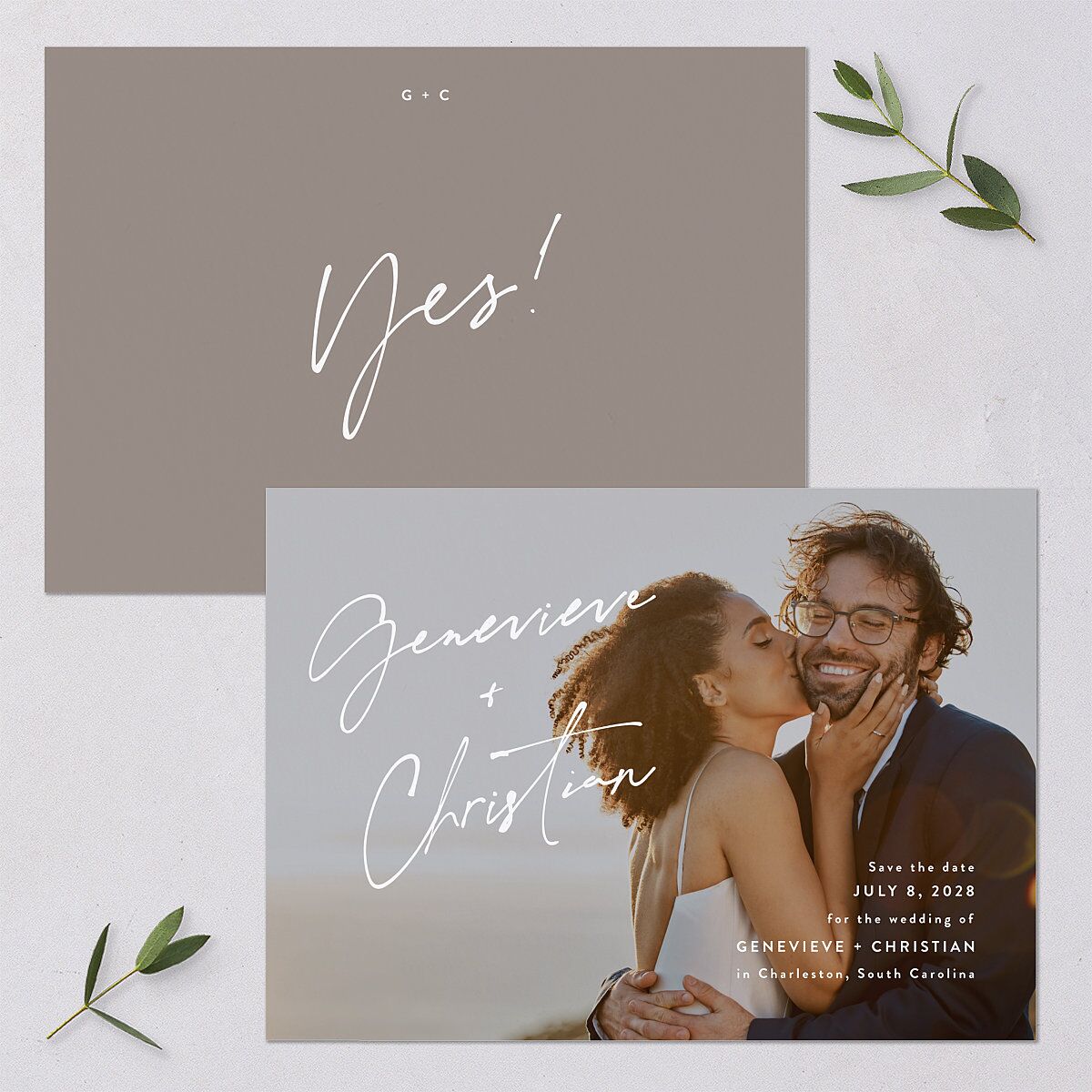 Written Names Save the Date Cards — view 1