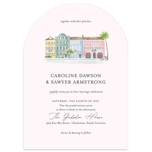 Charming Charleston Wedding Invitations Peony Signature Blank No Arch