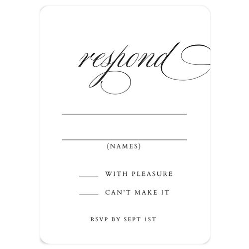 The Union Of Wedding Response Cards Pure White Signature Rounded