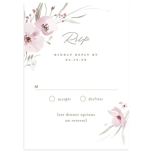 Floral Photo Wedding Response Cards Amethyst Signature Standard