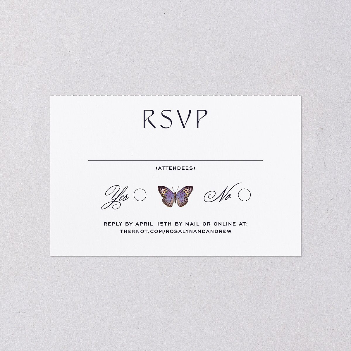 Wild About You All-in-One Wedding Invitations Dark Navy Signature Light Both Recipient and Return Addresses No