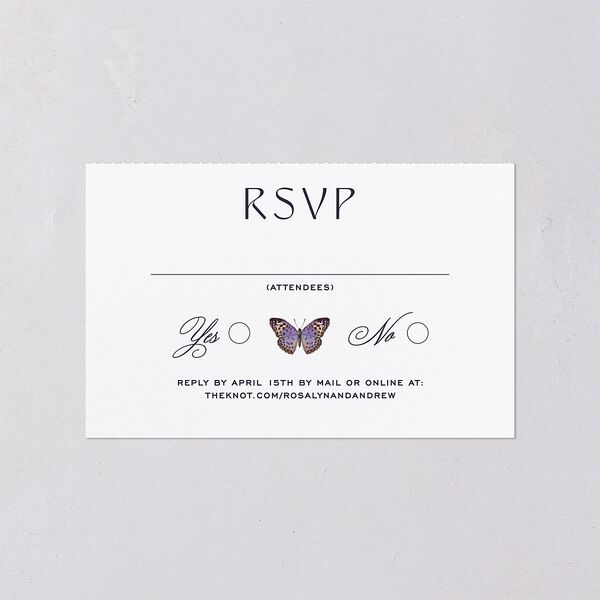 Wild About You All-in-One Wedding Invitations Dark Navy Signature Light Both Recipient and Return Addresses No