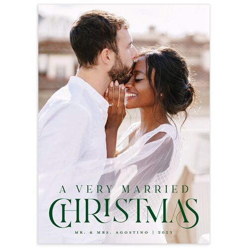 Married Christmas Holiday Cards - Green