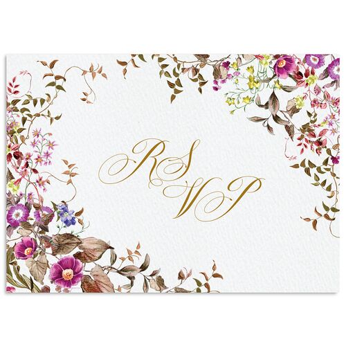 Opulent Garden Wedding Response Cards Soft Berry Signature Standard