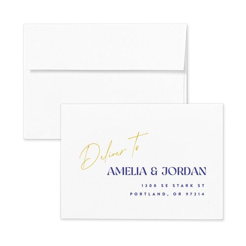 Wedding of the Century Wedding Response Card Standard Envelopes White Sapphire Return Address Signature Standard