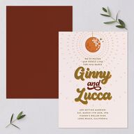 Disco Love Wedding Invitations Umber Signature Blank No Standard