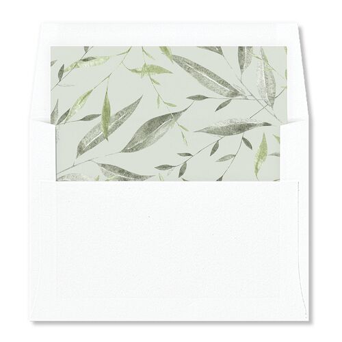 Leafy Rustic Monogram Envelope Liners Moss Standard