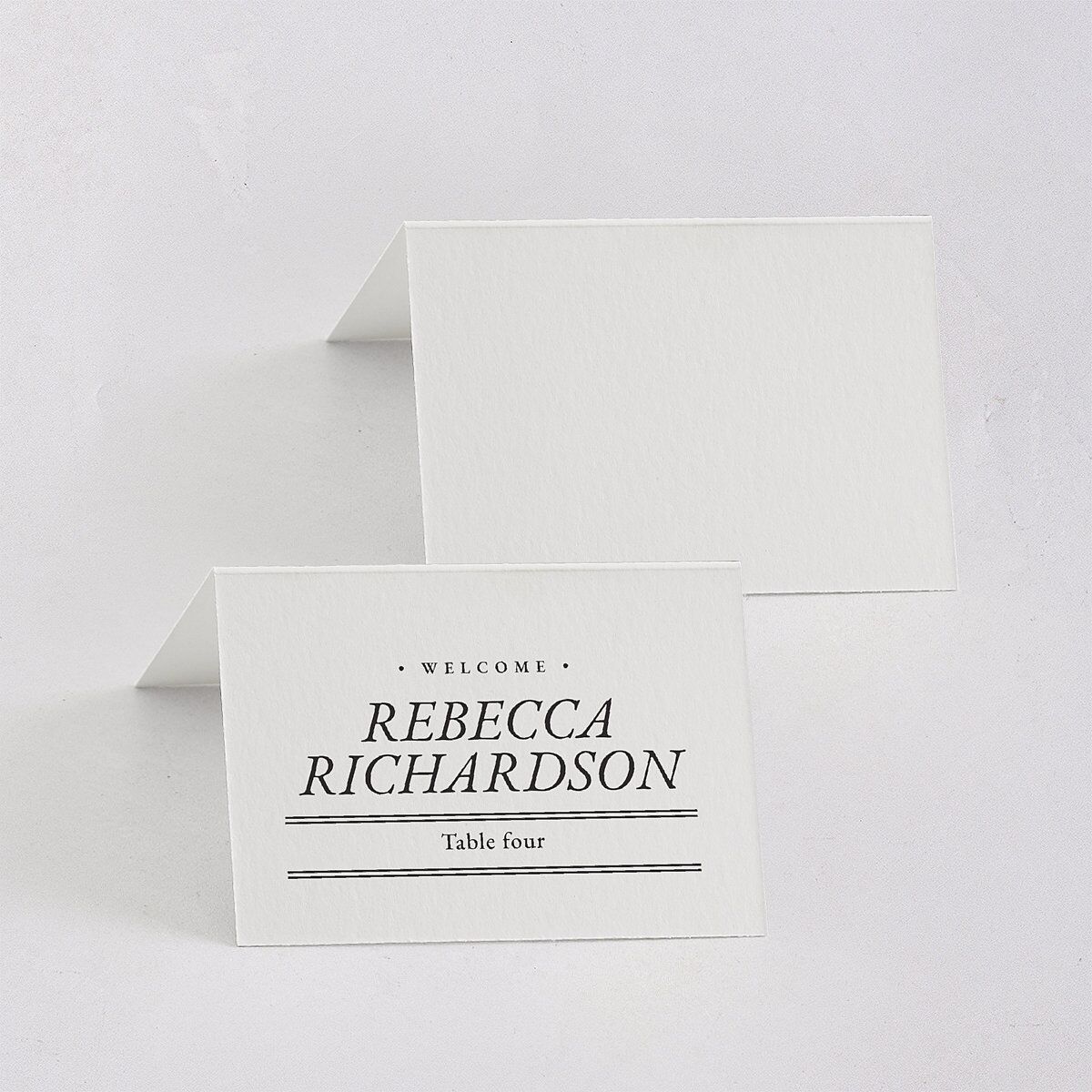 Newspaper Place Cards Pure White Signature