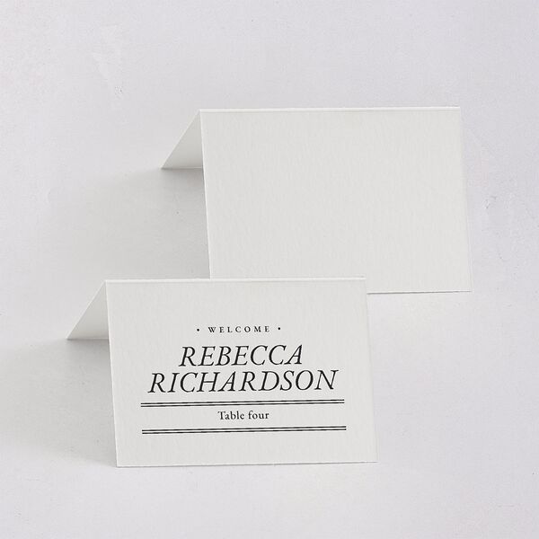 Newspaper Place Cards Pure White Signature
