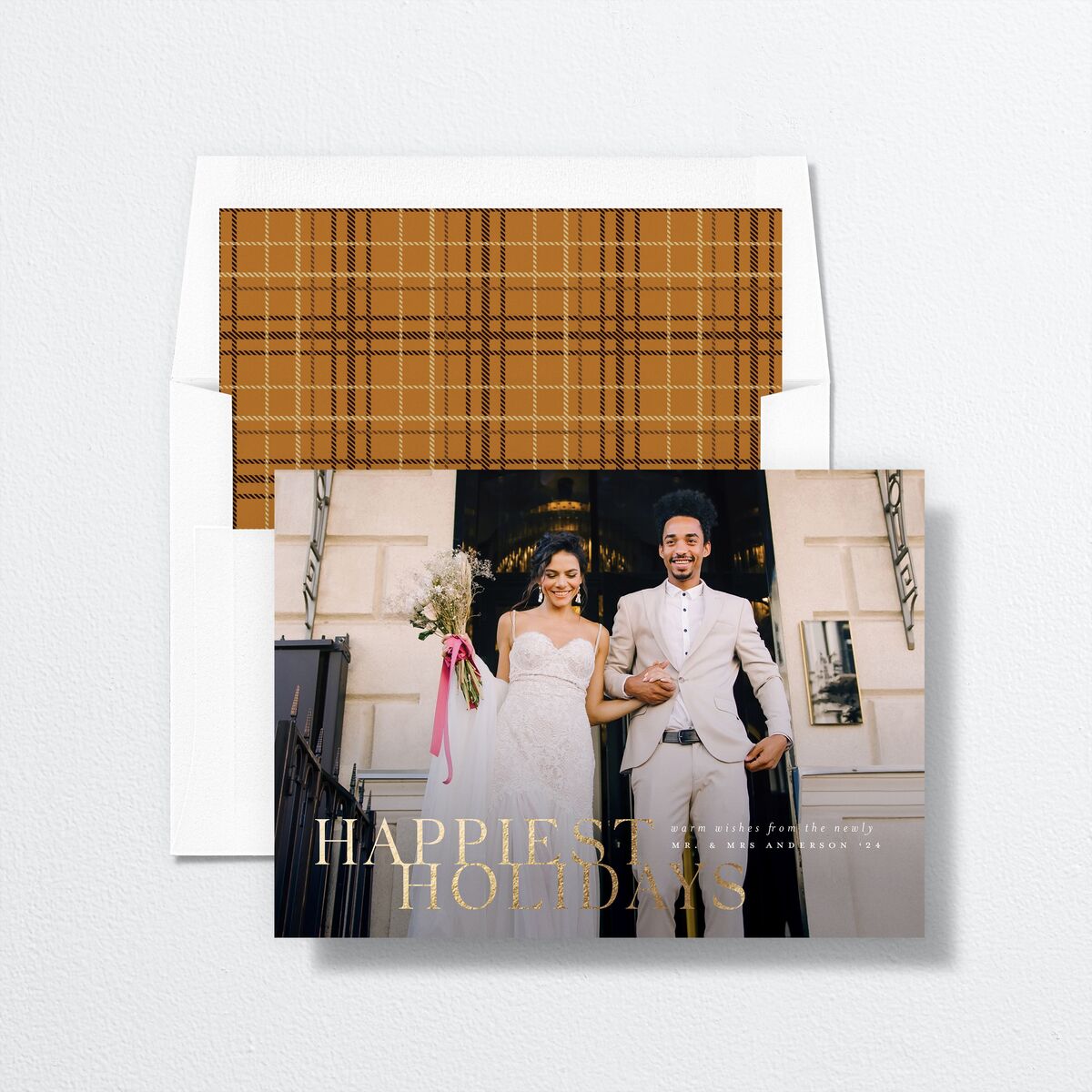 Happiest Holidays Envelope Liners Saddle Standard