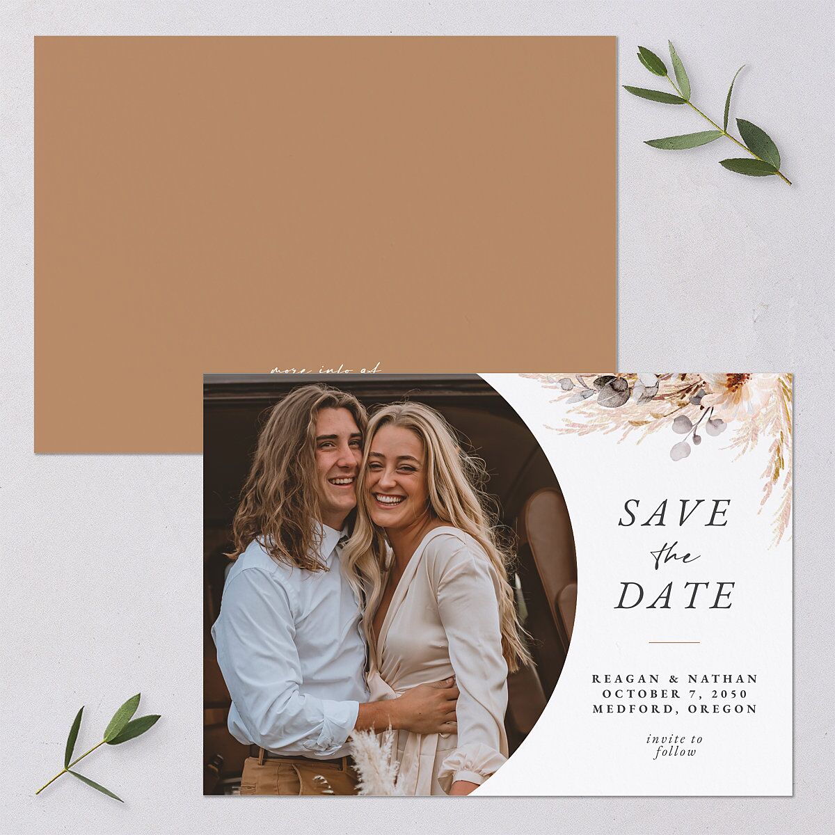 Bohemian Hoop Save The Date Cards — view 1