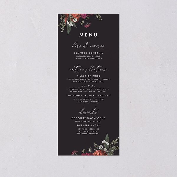 Blooming Botanical Menus Midnight Signature