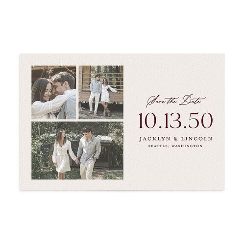 Elegant Vintage Images Save the Date Postcards Burgundy