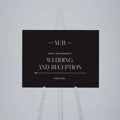 Monogram Portrait Standard Direction Sign Medium Midnight Standard Outdoor Corrugated M Direction