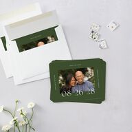 Border Date Save The Date Magnets Scottish Green Magnet Paper