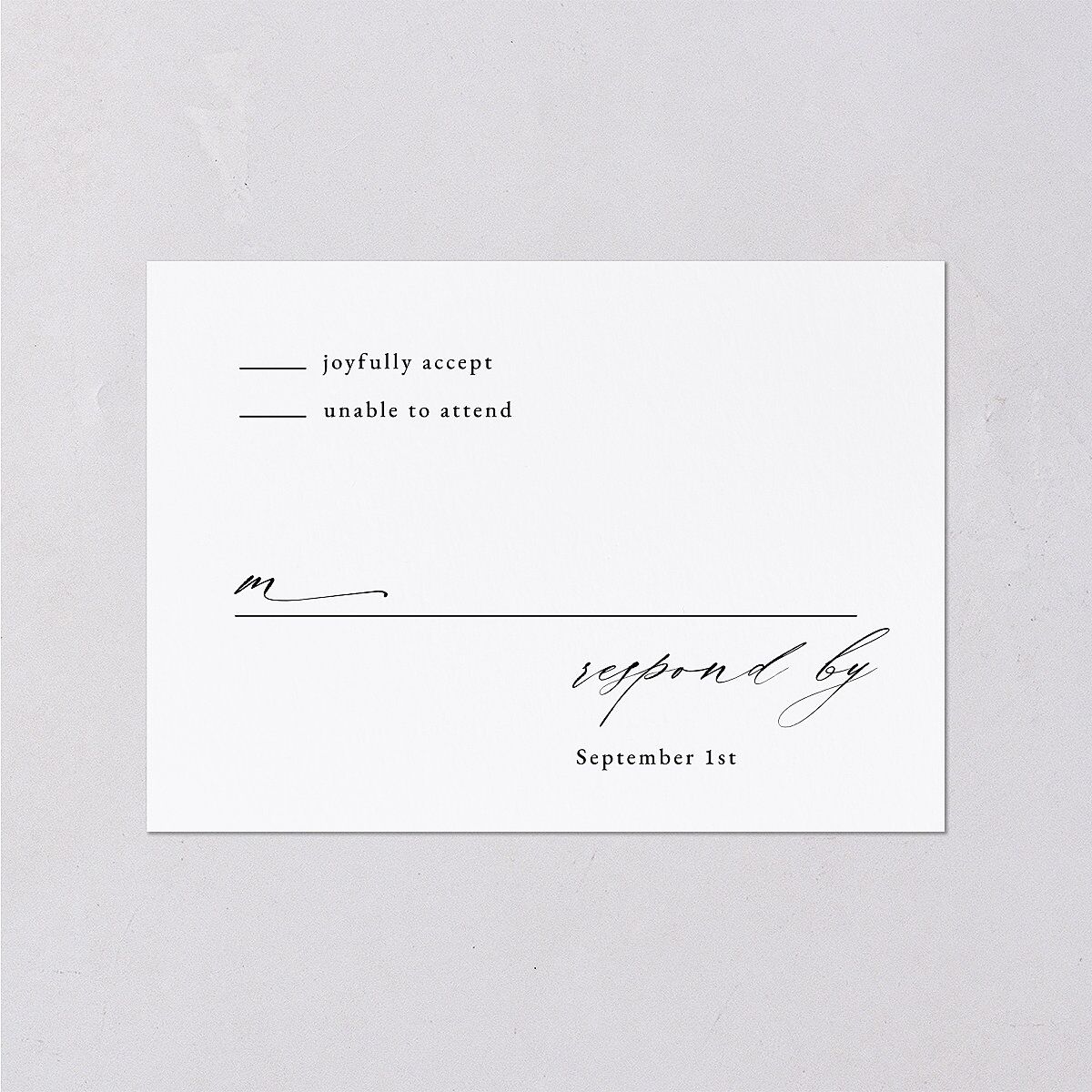 Modern Rose Wedding Response Cards Peach Fuzz Signature