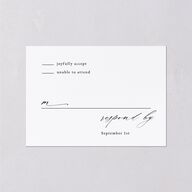 Modern Rose Wedding Response Cards Peach Fuzz Signature