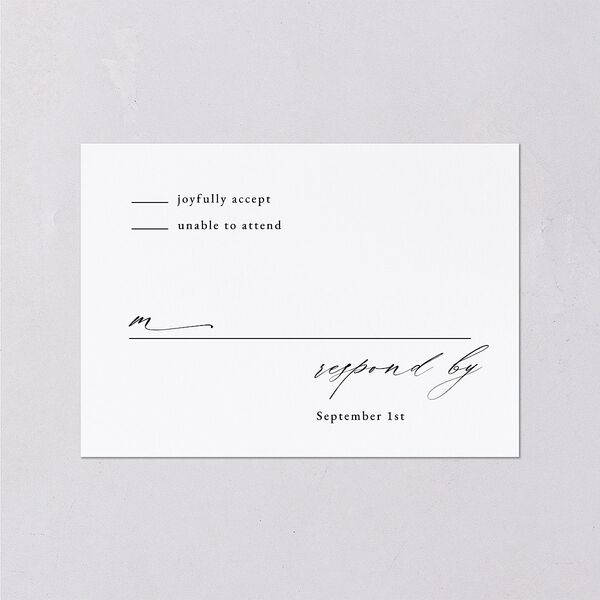Modern Rose Wedding Response Cards Peach Fuzz Signature