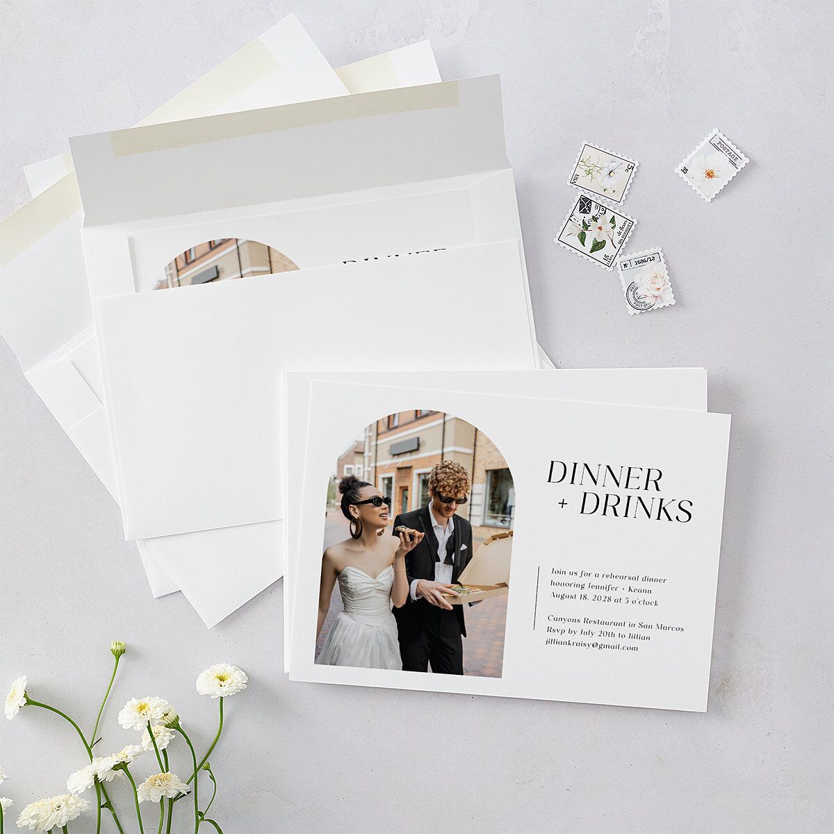 Modern Arch Rehearsal Dinner Invitations — view 5