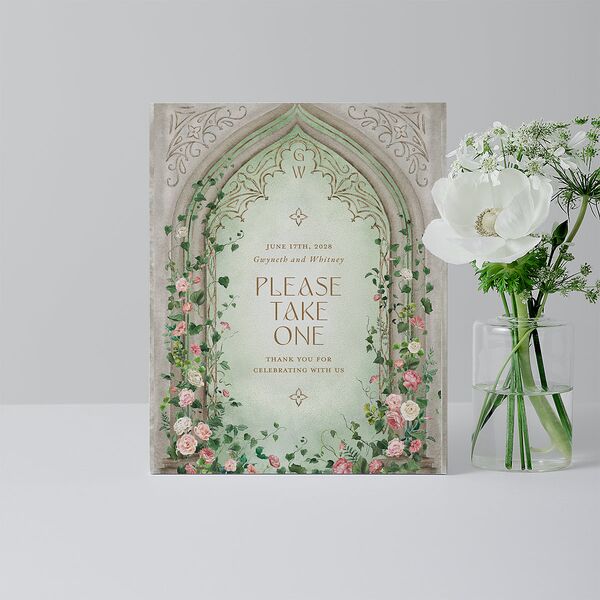 Fairytale Garden Bar Bended Tabletop Sign X-small Sage Standard Plastic XS Tabletop Bar