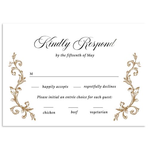 Vintage Regency Monogram Frame Wedding Response Cards Midnight Signature Standard