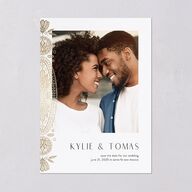 Santa Fe Save The Date Cards Gold Pure White Signature smooth Blank No