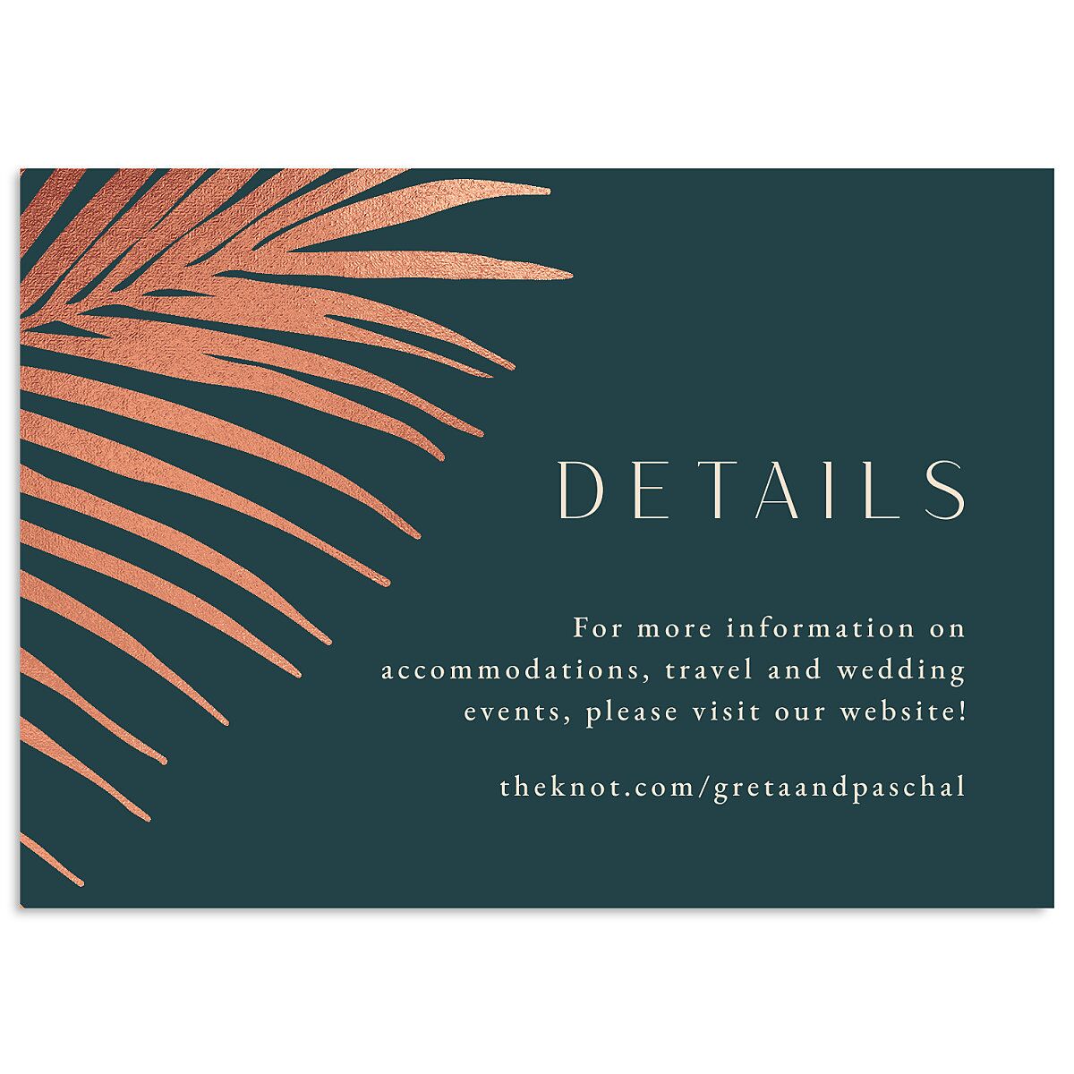 Lavish Palm Wedding Enclosure Cards