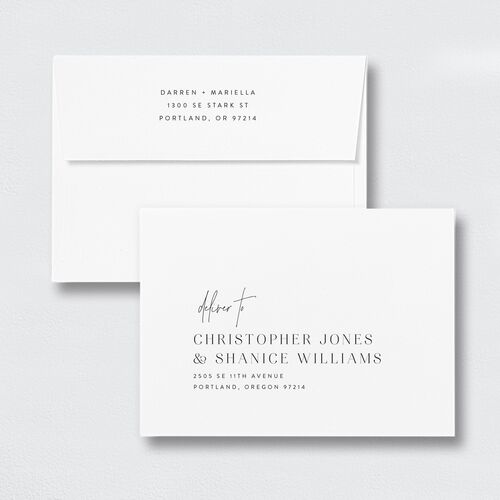 New Years Accent Holiday Card Envelopes White Standard Pure White Both Recipient and Return Addresses
