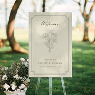 Vintage Botanical Sketch Standard Welcome Sign Large Dark Camo Standard Indoor Foam Core L Welcome