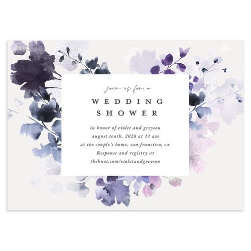 Ethereal Floral Bridal Shower Invitations Sheer Lilac Signature Blank Standard
