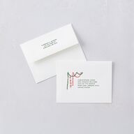 Happy Holidays Grid Pattern Photo Thank You Card Envelopes White Hunter Green Both Recipient and Return Addresses Signature Standard