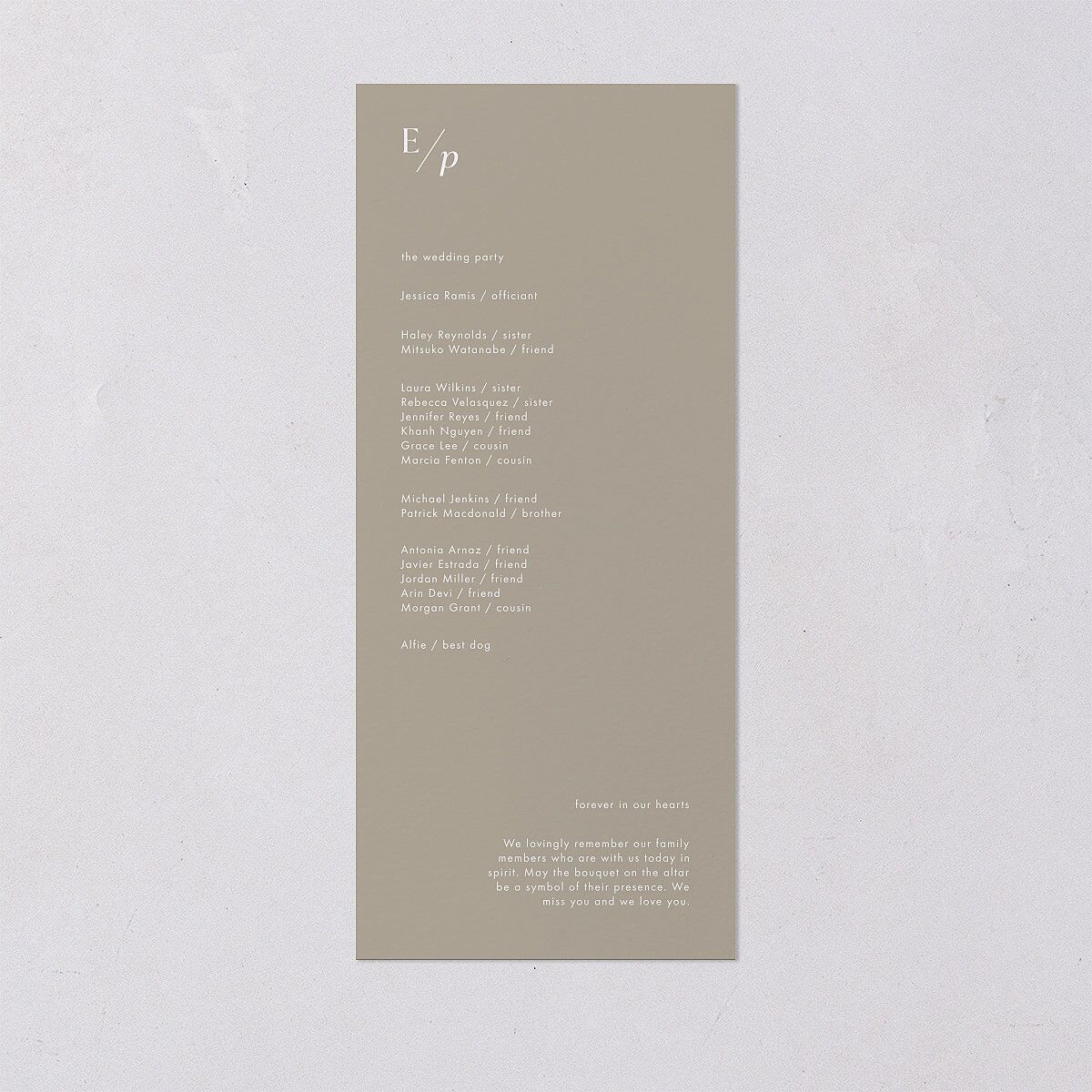 You and Me Wedding Programs Fawn Signature