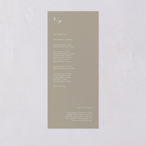 You and Me Wedding Programs Fawn Signature
