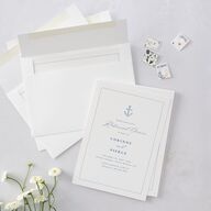 Minimal Icon Rehearsal Dinner Invitations Regency Blue Signature Blank Standard
