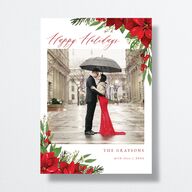 Beloved Poinsettia Holiday Cards Crimson Signature
