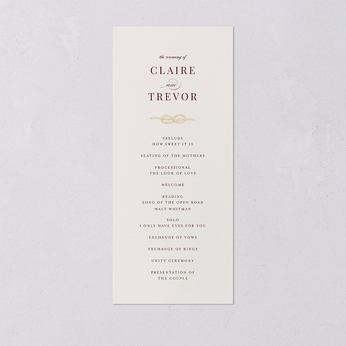 Elegant Lighthouse Foil Wedding Programs Gold Maroon Signature