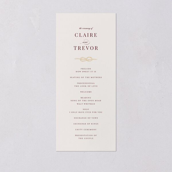 Elegant Lighthouse Foil Wedding Programs Gold Maroon Signature