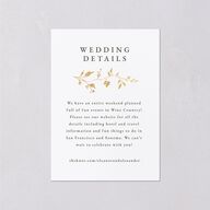 Timeless Floral Foil Wedding Event Detail Cards Gold Thyme Signature Standard