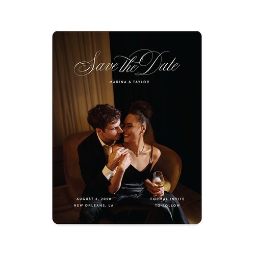 Vintage Classic Photo Save The Date Magnets Champagne Magnet Paper
