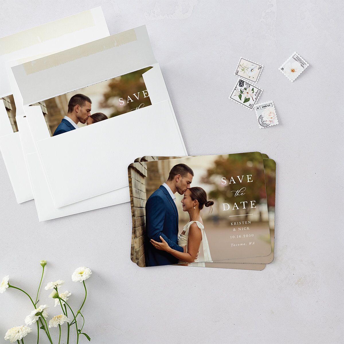 Eucalyptus Frame Save The Date Magnets — view 3