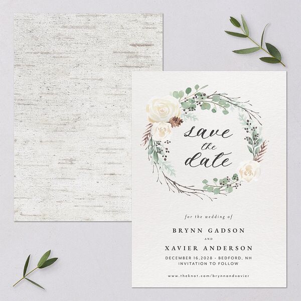 Rustic Botanical Save The Date Cards Thyme Signature smooth Blank No