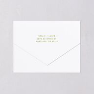 Modern Delicate Bows All-in-One Wedding Invitations Peridot Signature Light Both Recipient and Return Addresses No