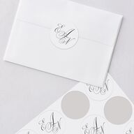 Exquisite Calligraphy Wedding Stickers Pure White Circle