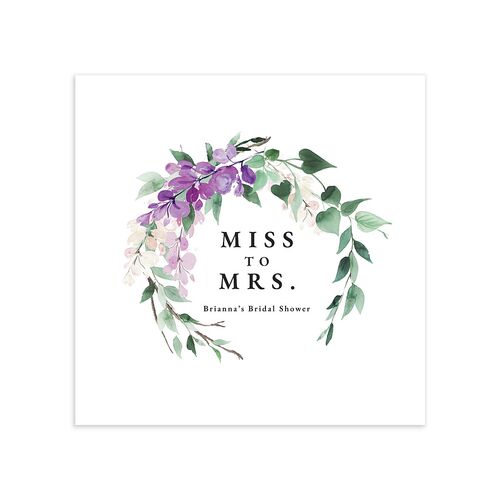 Romantic Wisteria Bridal Shower Cocktail Napkins Purple Petal Napkin Uncoined