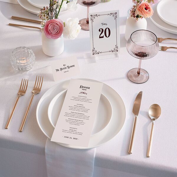 Vintage Storybook Place Cards Merlot Signature