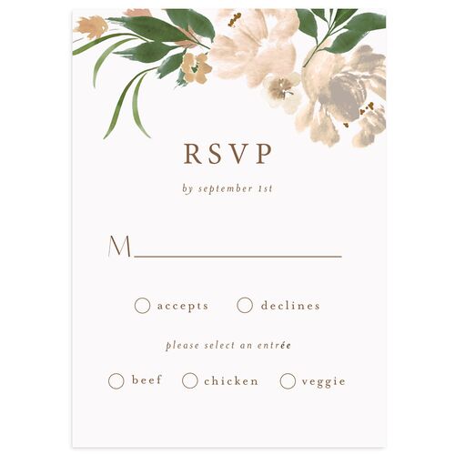 Autumn Romance Wedding Response Cards Champagne Signature Standard