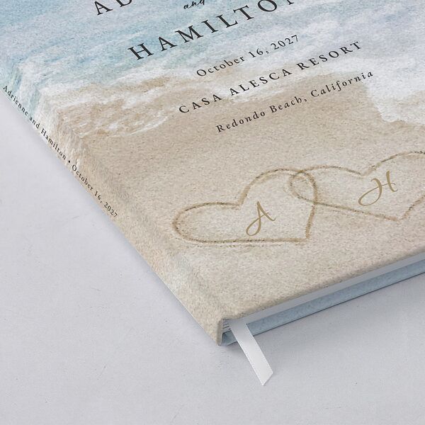 Beach Monogram Guest Books Baby Blue