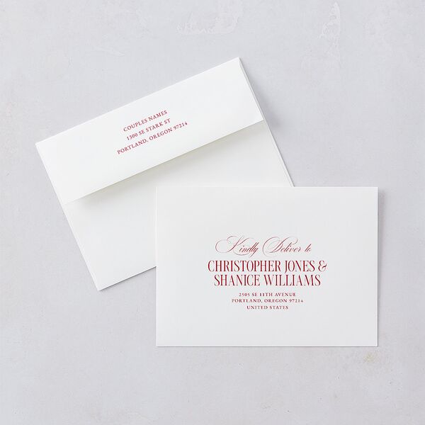Elegant Vintage Christmas Wedding Invitations Jewel Red Signature Blank No Standard